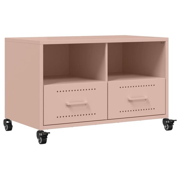 vidaXL TV Cabinet Pink Cold-rolled steel 26.8 x 15.4 x 17.1 in Storage
