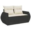 vidaXL Garden Sofa Set Black, Cream white