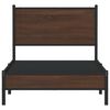 vidaXL Bed Frame Brown Oak Steel, Engineered Wood Single Bed Frame