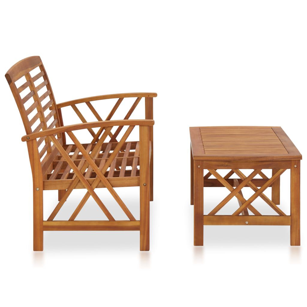 vidaXL Garden Lounge Set Natural wood Solid acacia wood Medium Strong