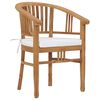vidaXL Outdoor Chair Set of 2 Cream Solid teak wood Standard Durable