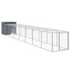 vidaXL Chicken Cage Anthracite Galvanized steel 43.3 x 320.1 x 43.3 in
