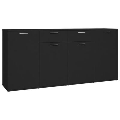 vidaXL Sideboard Black 63"x14.2"x29.5" Engineered Wood