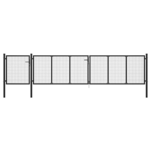 vidaXL Garden Gate Steel 196.9x39.4" Anthracite