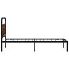 vidaXL Bed Frame Smoked Oak Steel, Engineered Wood Single Bed Frame