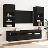 vidaXL TV Wall Cabinet Black Engineered wood Medium TV Wall Cabinet