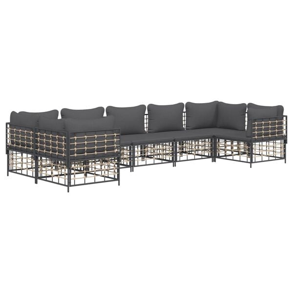 vidaXL Garden Lounge Set Anthracite Poly rattan Large Modular