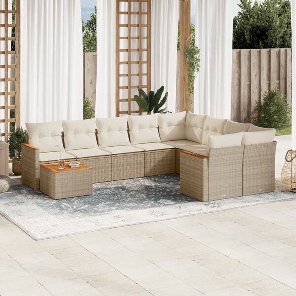vidaXL Garden Sofa Set Beige