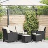 vidaXL Garden Sofa Set Black PE rattan Large UV-resistant materials