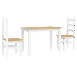 vidaXL Dining Set White Solid pinewood Medium Minimalistic Dining Set