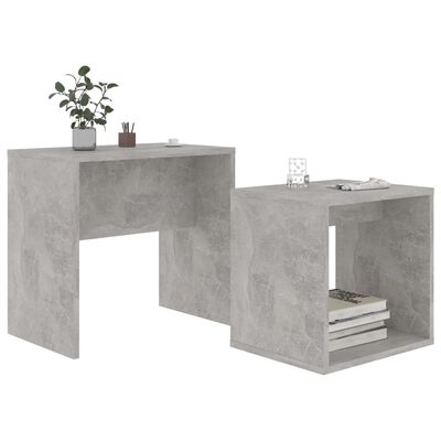 vidaXL Coffee Table Set Concrete Gray 18.9"x11.8"x17.7" Engineered Wood