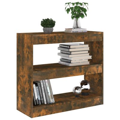 vidaXL Book Cabinet/Room Divider Smoked Oak 31.5"x11.8"x28.3"