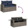 vidaXL 9 Piece Patio Sofa Set with Cushions Gray Poly Rattan Acacia