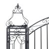 vidaXL Garden Gate Black Wrought Iron Large Durable Garden Gate