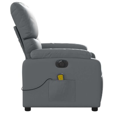 Side view of gray recliner chair