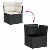 vidaXL Garden Sofa Set Black Poly Rattan Large Adjustable Armrests