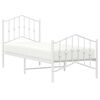 vidaXL Bed Frame White Powder-coated steel Small Single Bed Frame