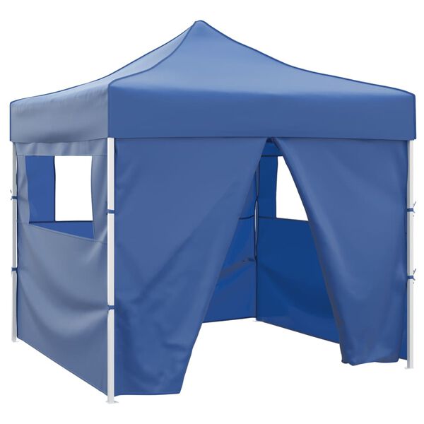 vidaXL Blue Foldable Tent 9.8 x 9.8' with 4 Walls