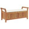 vidaXL Garden Storage Bench Cream white, natural wood