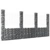 vidaXL U-shape Gabion Basket with 4 Posts Iron 149.6"x7.9"x78.7"