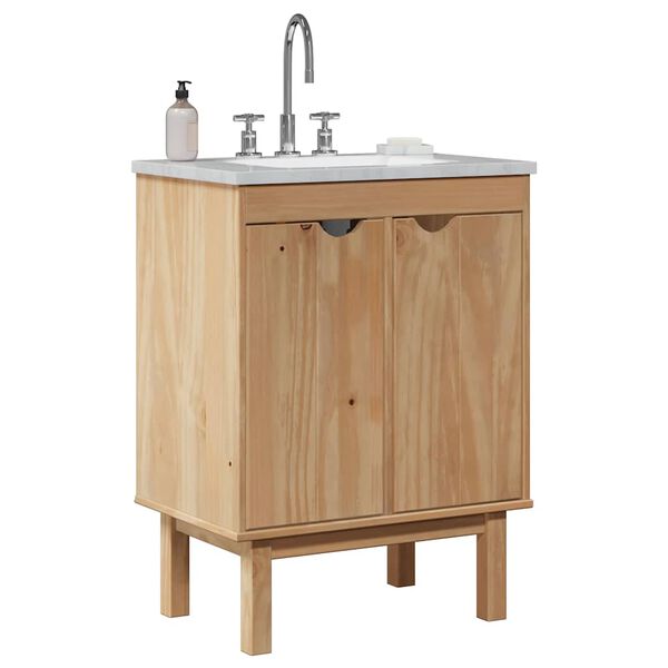 vidaXL Bathroom Sink Cabinet Honey brown Solid pine wood, engineered wood