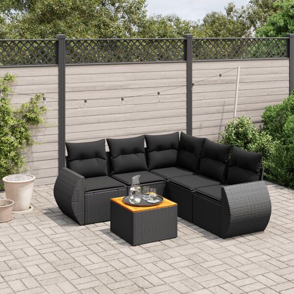 vidaXL Garden Sofa Set Black