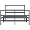 vidaXL Bed Frame Black Powder-Coated Steel Double Bed Frame
