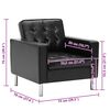 vidaXL Armchair Black MDF frame with faux leather covering and steel legs