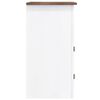 vidaXL TV Cabinet White with Brown Top Solid Waxed Pinewood Medium