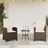 vidaXL Reclining Garden Chair Set of 2 Brown PE rattan Standard