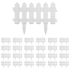 vidaXL Lawn Edgings 25 pcs White 393.7" PP