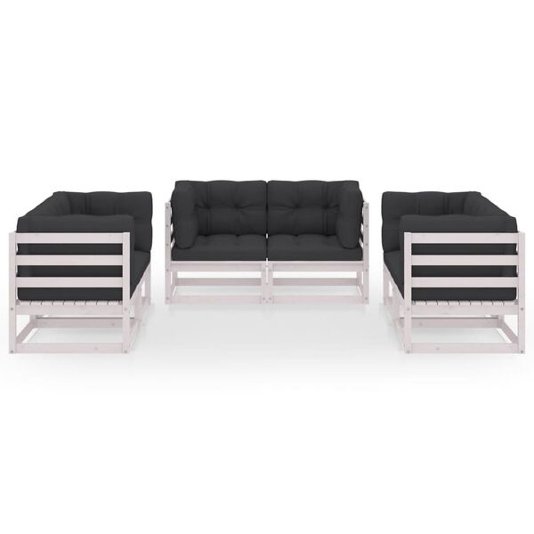 vidaXL Garden Lounge Set White and Anthracite
