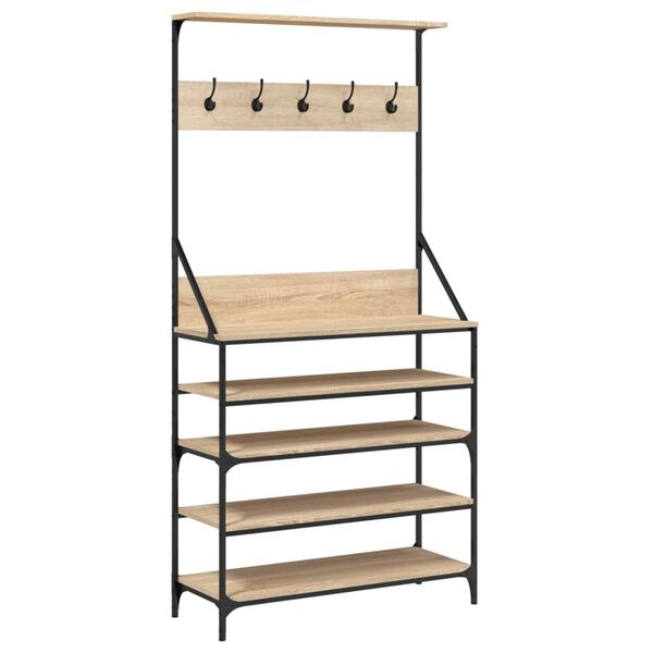 vidaXL Clothes Rack Sonoma Oak Engineered wood, metal Compact