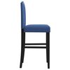 vidaXL Bar Chair Blue and Black Solid rubberwood, fabric (100% polyester)