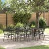 vidaXL Garden Dining Set 9 pcs Black poly rattan