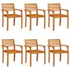 vidaXL Garden Chair Set of 6 Natural Acacia Solid Acacia wood Standard