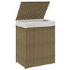 vidaXL Laundry Basket with Lid 18.1x13.0x23.6" Poly Rattan