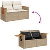 vidaXL Garden Sofa Set Beige PE rattan, Powder-coated steel, Acacia wood