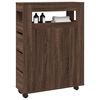 vidaXL Narrow Bathroom Cabinet Brown oak Engineered wood Slim