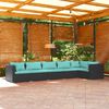 vidaXL Garden Lounge Set Black PE rattan Medium Modular