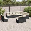 vidaXL Garden Sofa Set Black PE rattan Large Modular Garden Sofa Set