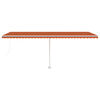 vidaXL Retractable Awning Orange and Brown Powder-coated Aluminum Large
