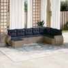 vidaXL 8 Piece Garden Sofa Set with Cushions Grey Poly Rattan