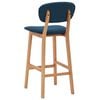 vidaXL Bar Chair Set of 2 Blue Fabric (100% polyester), solid beech wood