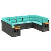 vidaXL Patio Sofa Set Black