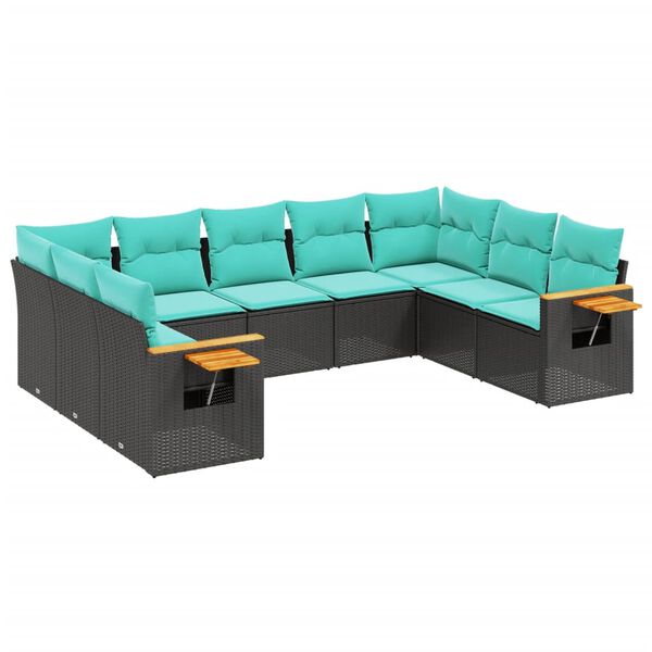 vidaXL Patio Sofa Set Black