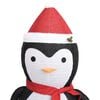 vidaXL Snow Penguin Figure Black and White Polyester, Steel Large