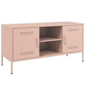 vidaXL TV Cabinet Pink Steel Medium TV Cabinet Rectangular