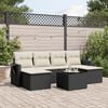 vidaXL Garden Sofa Set Black PE rattan 7 Piece Adjustable Armrests