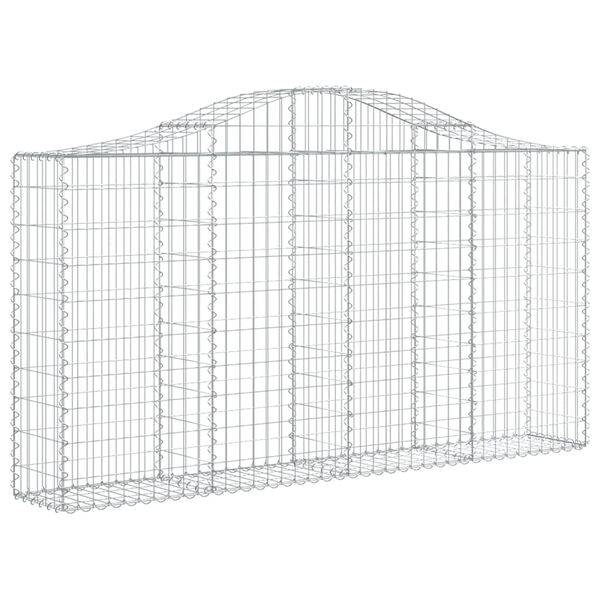vidaXL Gabion Basket Set of 2 Silver Galvanized iron